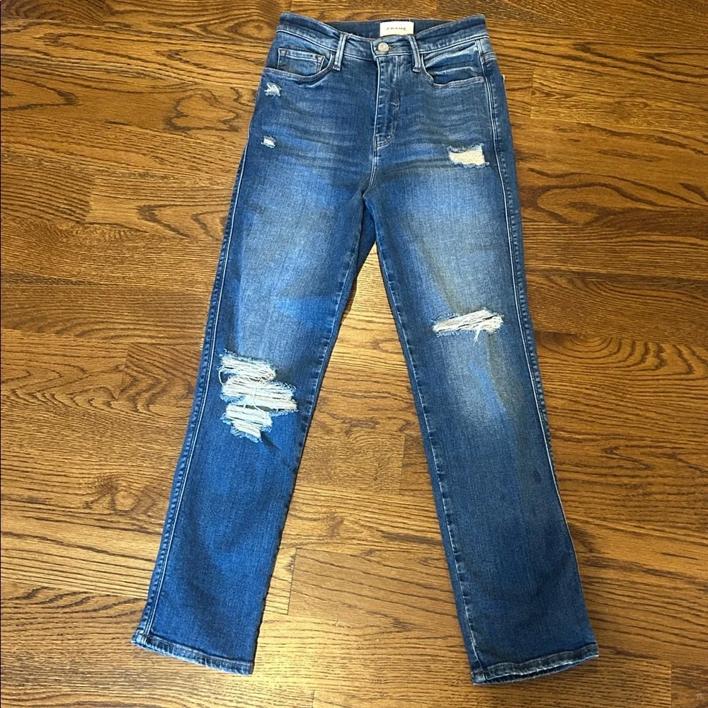 Frame Le sylvie slender straight-leg Jeans size 26 distressed